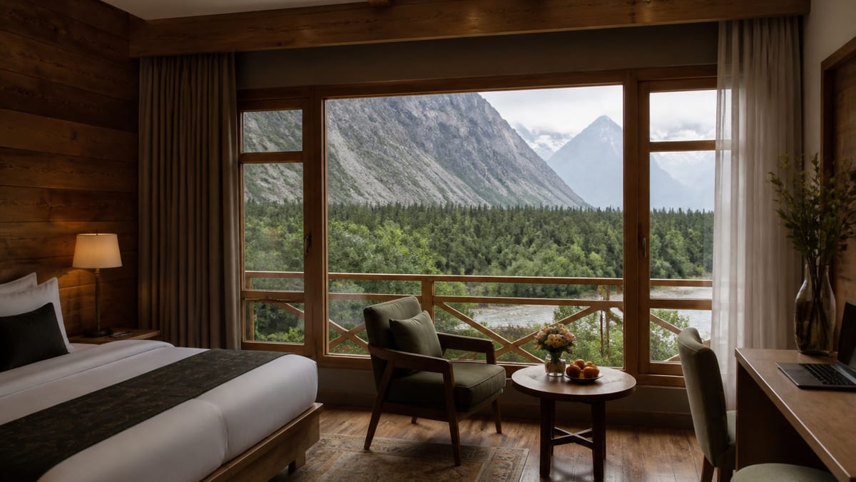 Illustrative lodging scene representing Eagle's Nest Hunza in Gilgit-Baltistan