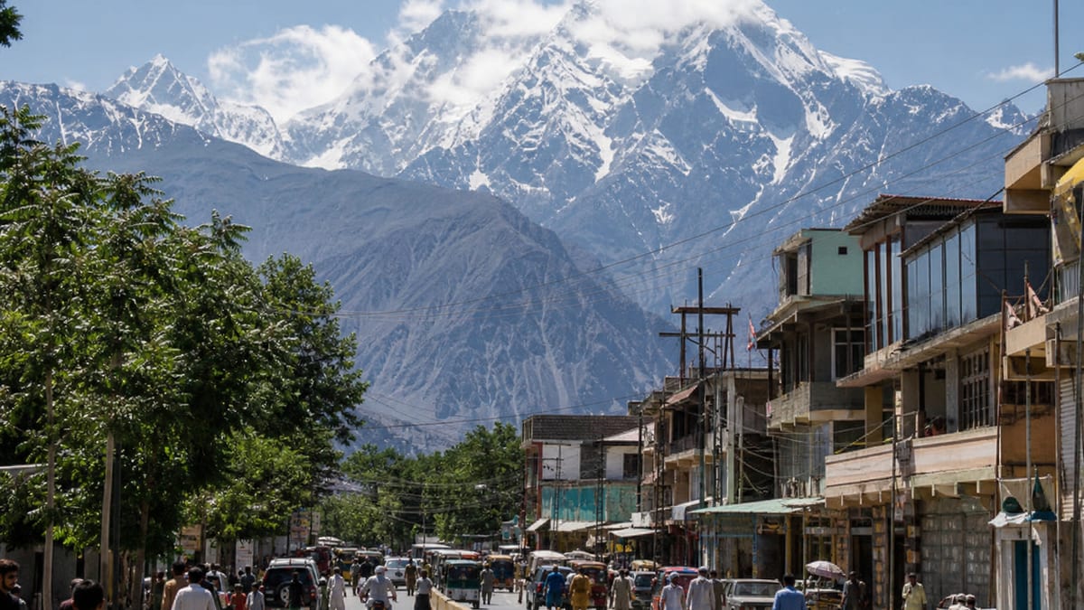 Illustrative place landscape representing Gilgit City in Gilgit-Baltistan
