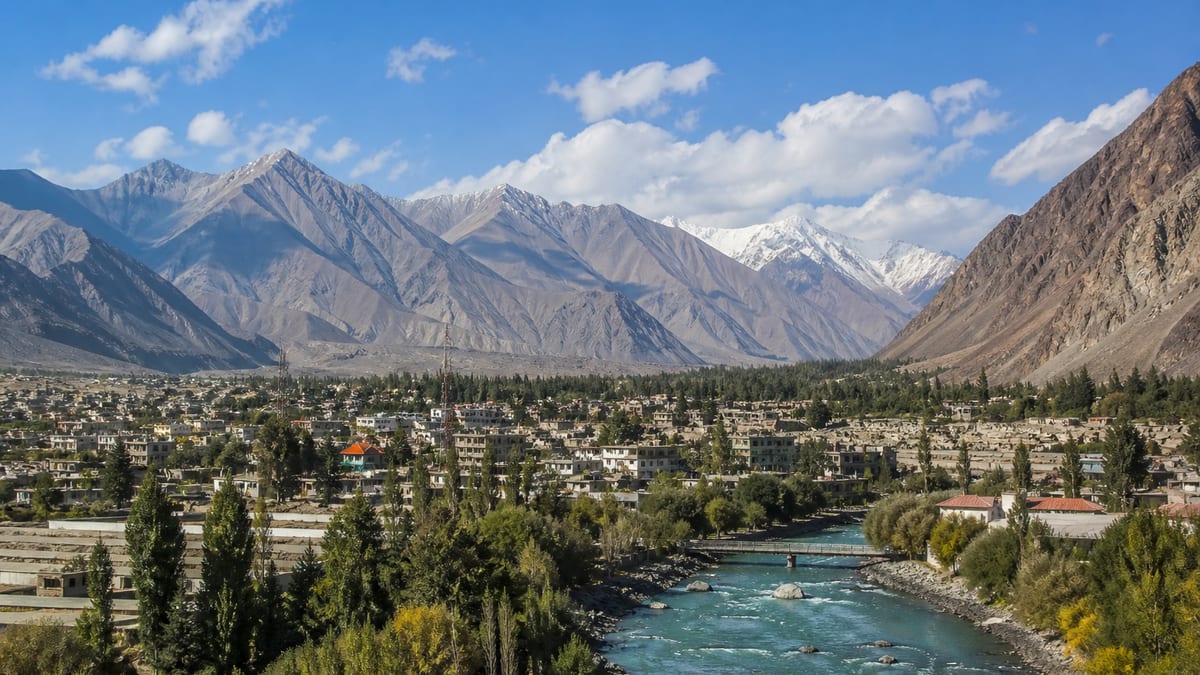 Illustrative tourism destination scene representing Gilgit in Gilgit-Baltistan