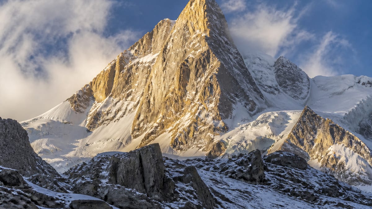 Golden Throne NW (Baltoro Kangri) mountain landscape in Gilgit-Baltistan