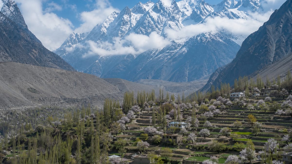 Illustrative tourism destination scene representing Hunza in Gilgit-Baltistan