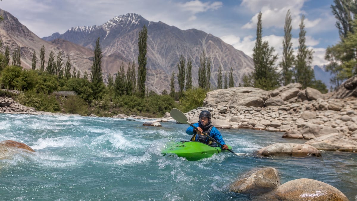 Illustrative editorial tourism scene representing Outdoor activities in Gilgit-Baltistan