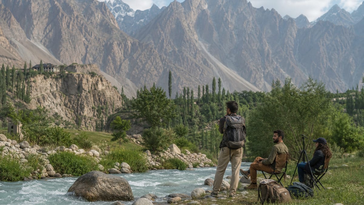 Illustrative editorial tourism scene representing Potential tourism investments in Gilgit-Baltistan