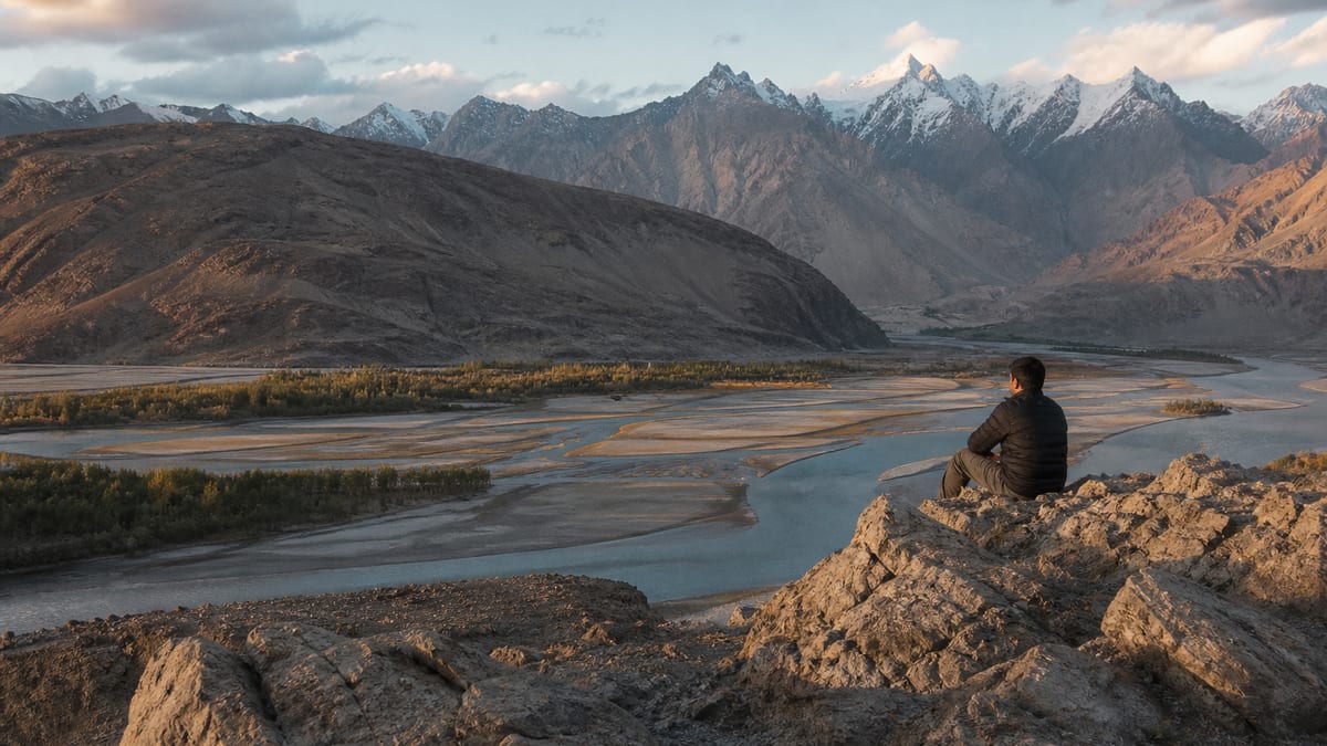 Illustrative tourism destination scene representing Skardu in Gilgit-Baltistan