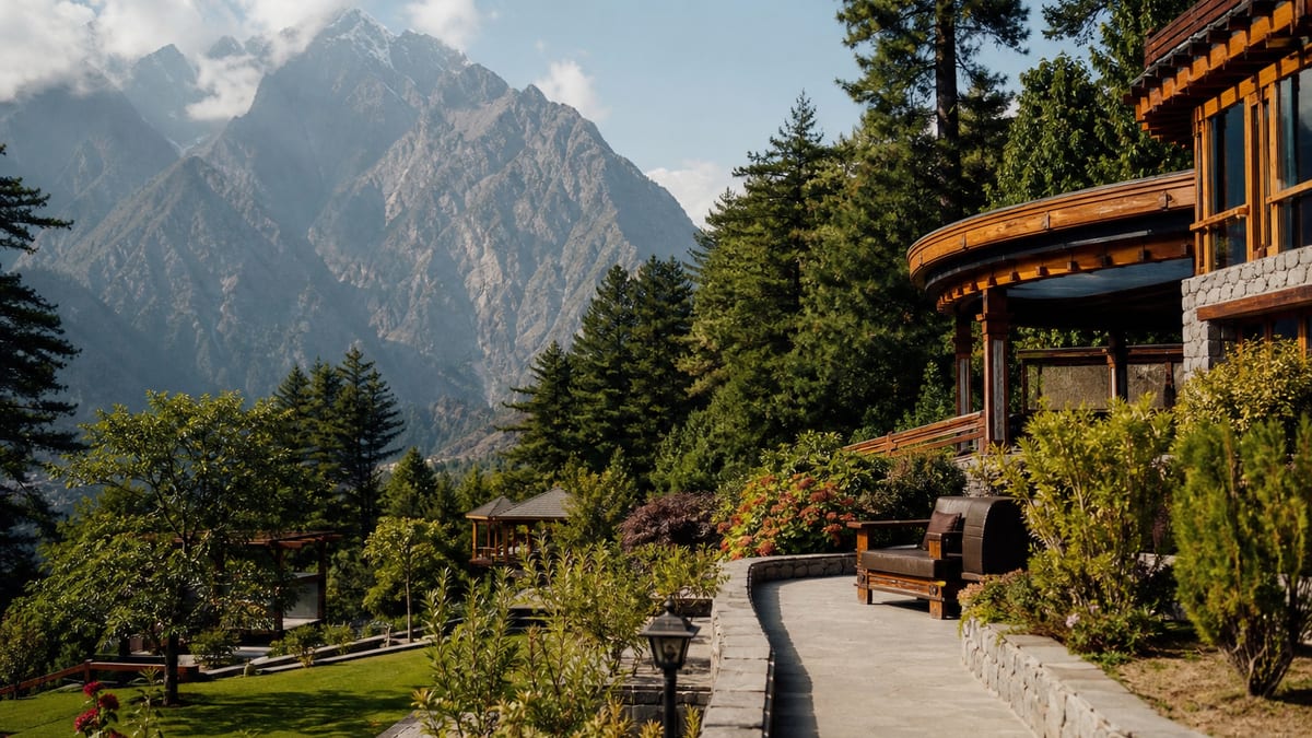 Illustrative lodging scene representing Turgil Green Resort Naltar in Gilgit-Baltistan